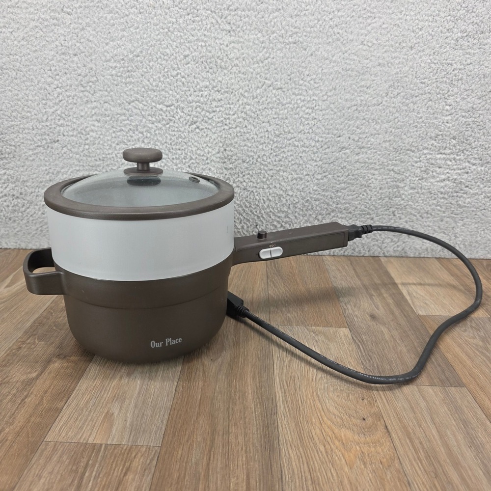 Our Place Perfect Power Pot Electric Multi Cooker Charcoal w/ Steamer Basket
